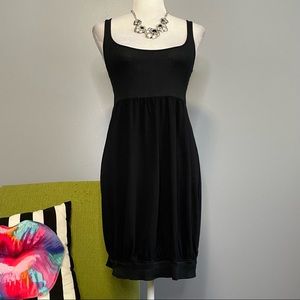 Theory Black Ribbed Bubble Casual Tank Dress Small